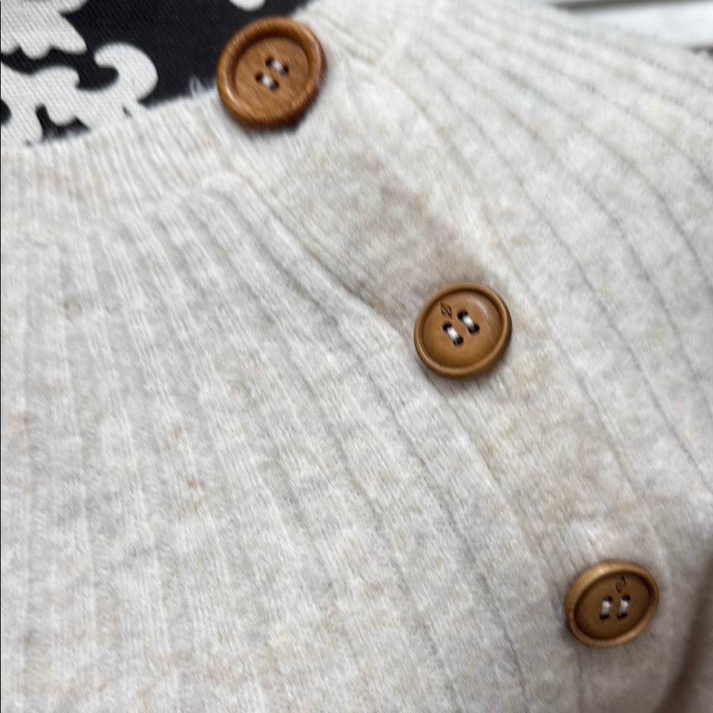 LOFT Cream Button-Accent Sweater - Picture 2 of 3